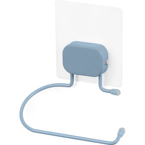 Porte papier toilette mural auto-adhésif bleu - COMPACTOR - 13 x 6.5 x H.13.5 CM - Bleu pastel (1/5)