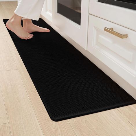 Rutschfeste und wasserdichte Küchenmatte für Küche, Esszimmer, Flur, Waschküche, schwarz – 45 cm x 180 cm (1/5)