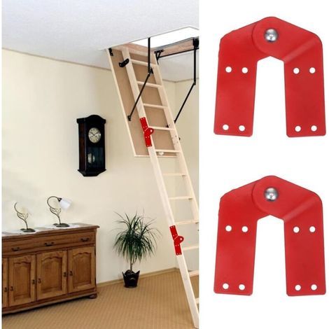 Set of 2 ladder hinges, aluminum alloy ladder hinges, attic stair hinges, ladder accessories (1/4)