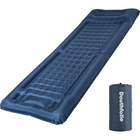 Matelas de Camping de 12 cm d'épaisseur, Matelas Gonflable Camping avec Pompe à Pied Intégrée et Oreillers pour Sac à Dos,Randonnée,Tente,Voyage