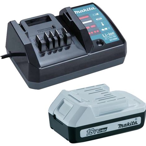 Makita BL1815G 18v G-Series 1.5ah Lithium Ion Battery + DC18WA Charger (1/2)