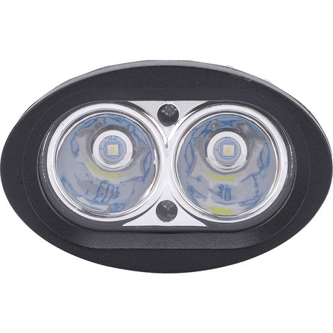 Projecteur LED 20W double tête 4 pouces, phare de travail étanche pour voiture, camion, quad, bateau, moto, noir, feu de brouillard puissant (1/5)