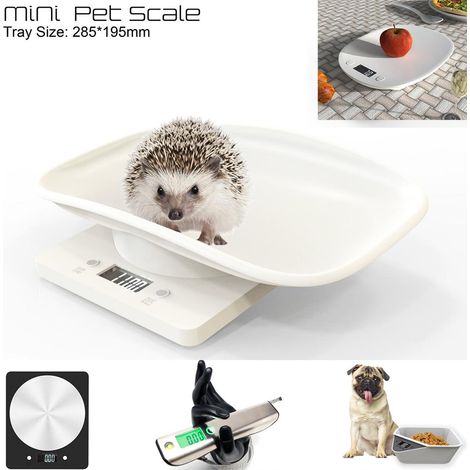Balanza digital multifuncional para bebés y mascotas con plataforma curva y pantalla LCD – ABS, 29,5 x 18 x 5,8 cm – 10 kg, precisión de 1 g (1/5)