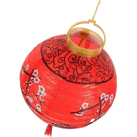 Lanternes en Papier Japonaises Pliables Rouges Décoratives à Motif Fleur de Prunier Lanternes Suspendues Rondes pour Décoration Intérieure et Extérieure de Fête de Festival (1/5)