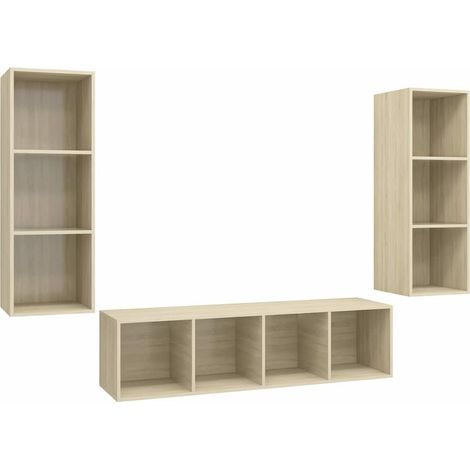 Maison Exclusive - Juego de muebles de salón 3 pzas madera ingeni (1/5)