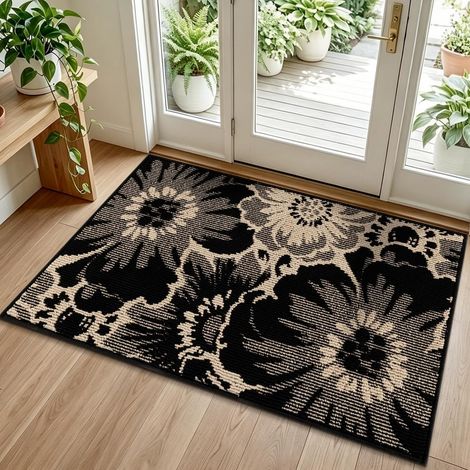 Paillasson Interieur Entree, Antidérapant Lavable, Noir, 60x90cm (1/5)