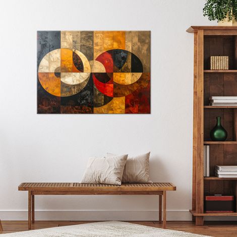 Wandbild Geometrische Abstraktion in Erdtönen 60x40 (1/4)