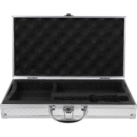 Mallette Verrouillable pour Rangement Outils Argenté en Alliage D'aluminium Petite Mallette Robuste Protection Renforcée Portable Usage Maison et Voyage (1/5)