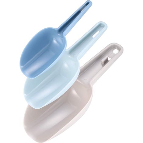 Set di 3 palette di plastica per gelato, farina e popcorn, ideali per cucina, bar, buffet, feste e cereali. (1/5)