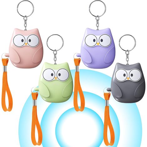 Alarme personnelle, alarme d'autodéfense 130 dB avec lumière LED et porte-clés pour enfants, adultes et personnes âgées, lot de 4