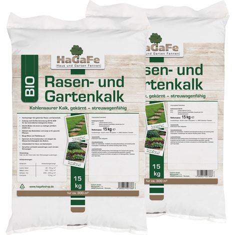 HaGaFe Rasenkalk & Gartenkalk Garten Kalk Düngekalk 30kg (2 x 15 kg) (1/4)