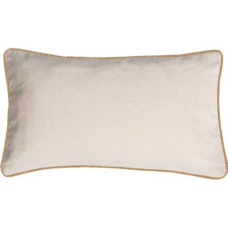 Coussin Rectangle garni 50 x 30 cm coton écru et jute