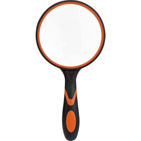 Aiperq Grande loupe de lecture en verre pour livres scientifiques, journaux, lecture, insectes, passe-temps, observation de qualité supérieure,Noir et orange (1/4)
