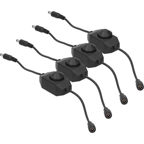 4 Pièces Bouton de Contrôle de Luminosité LED 12V, Variateur d'Intensité Progressif pour Lampes, Accessoire Noir (1/5)