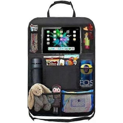 1 stuk auto-organizer voor kinderen, autostoelbeschermer voor kinderen met vakjes, auto-opbergvak met transparante vakjes, voor iPad 10,5 inch tablet, auto-organizer voor (1/4)