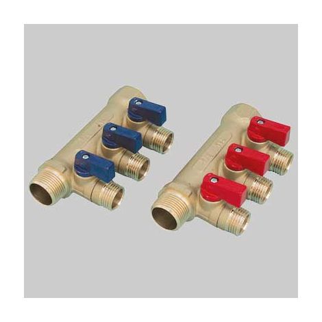 COLLETTORE NINO 3/4 TIEMME  3 vie 1/2x16 Leva Blu     TIEMME