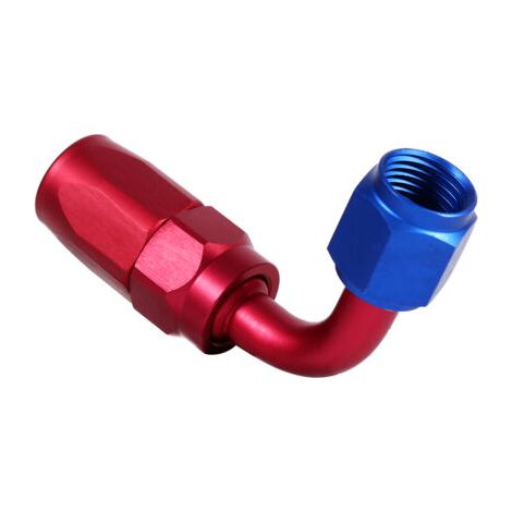 QORVA- AN6 Racing – adaptateur de raccord male pivotant pour tuyau d'huile/carburant, couleur bleu rouge, 90 degrés