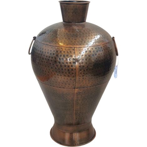 Vaso alto in latta rame anticato martellato a mano 70 cm (1/5)