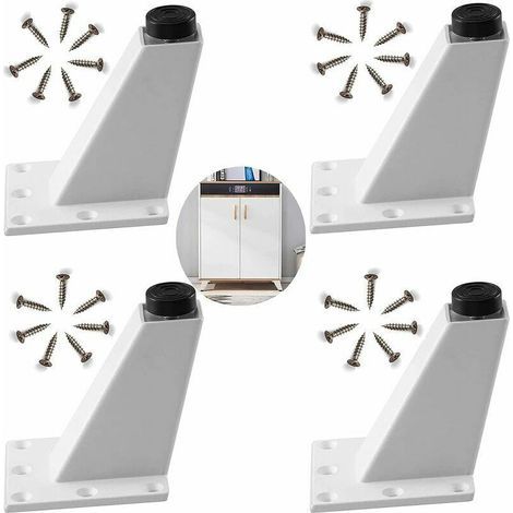 4 Pcs Pieds de Meubles Pied Meubles en Alliage d'Aluminium Blanc Pieds Réglables de Meubles Pieds Hypoténuse pour en Bois Canapé Fauteuil Table de Nuit Armoire avec Vis Facile à Installer(8cm) (1/5)