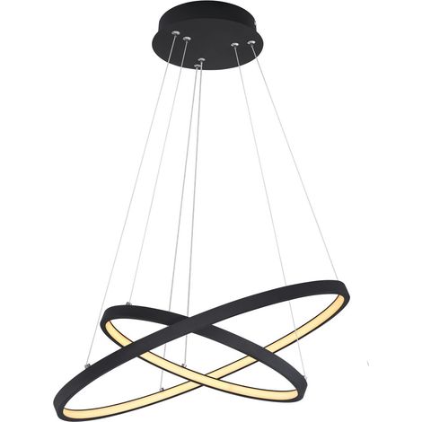 Lámpara colgante - negro - Ralph - metal - Ø 51cm - LED - (1/5)