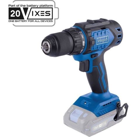 Scheppach Perceuse Visseuse à percussion sans fil IXES 20V - BC-DD60-X - Brushless - 60nM - 2 vitesses - Mandrin à serrage auto - LED & Clip de maintien inclus - Vendue sans batterie ni chargeur