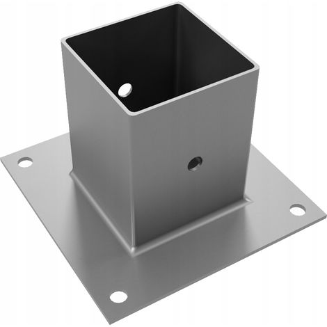 Base per colonna avvitabile in acciaio inox 80x80x100 mm, staffa di ancoraggio marca (1/3)