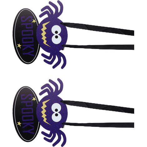 Lot de 2 pendentifs en bois style champêtre araignée pour Halloween - Décoration de scène de fête (1/5)