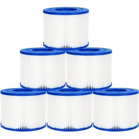 HOXILEELEO - Lot de 6 Filtres de Type VI pour Spa, Filtre VI Cartouche pour Bestway Lay-Z-Spa, Filtre Piscine Filtre de Spa et de Bain à Remous Type VI pour Miami, Monaco, Vegas, 58323, Palm Springs, (1/5)