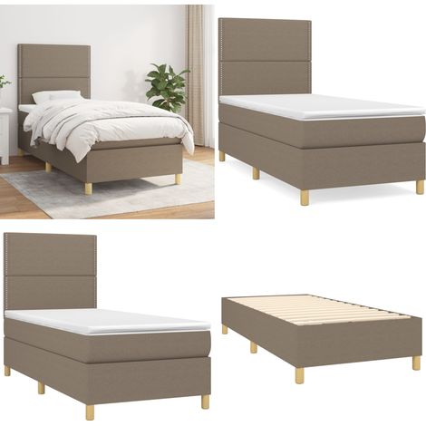 Boxspringbett mit Matratze Taupe 100x200 cm Stoff - Boxspringbett - Doppelbett - Betten - Schlafräume - Möbel - Home & Living (1/5)