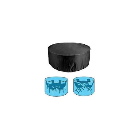 Telo protettivo rotondo impermeabile per mobili da giardino - 180 x 90 cm - Telo rotondo per tavolo da esterno ultra resistente in tessuto 210D - Nero - Coperture da giardino - Crezuo
