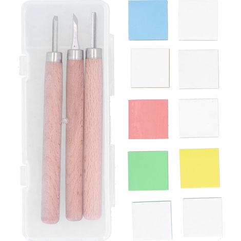 Kit de gravure sur bois avec tampons en caoutchouc, outils de découpe et fournitures artistiques (1/5)