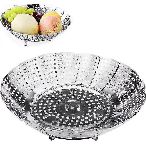 Vegetable Steamer With Steamer Insert Made Of Stainless Steel, Steamer Insert Foldable Steamer Basket Compatible With Vegetables, Saucepans An (1/3)
