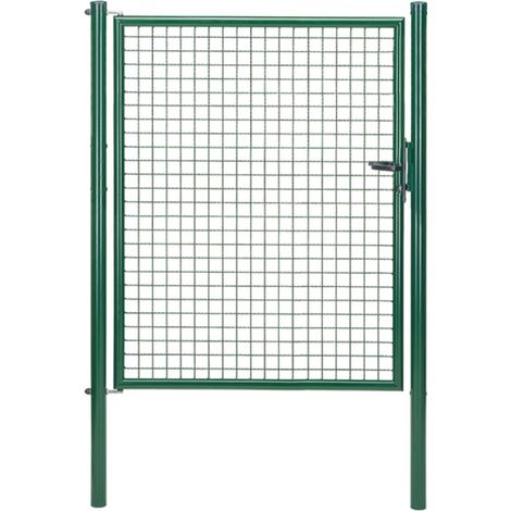 ALBERTS Wellengitter-Einzeltor, zinkp.grün Kst.b., B Mitte-Mitte Pf.1250mm, H1500mm (1/2)
