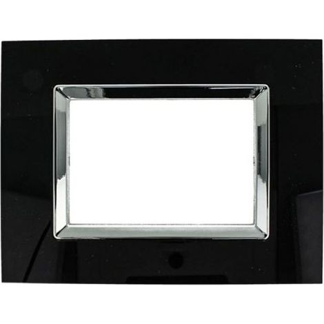 Placca Delux Vetro 2M 3M 4M 7M Nero Compatibile Vimar Arke 4 POSTI