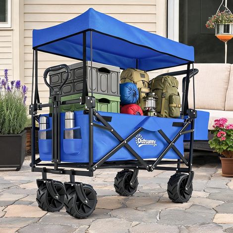 Remorque utilitaire pliable en acier 117 x 55 x 98 cm (1/5)