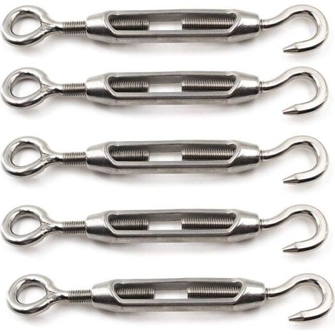 M8 Crochet & Eye Tendeur 304 acier inoxydable Pack Of 5 (1/5)