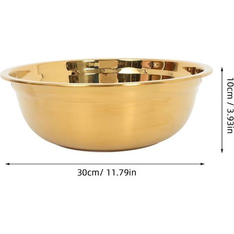 Rundes, multifunktionales Waschbecken aus dickem Edelstahl, 30 cm Durchmesser, goldfarben (1/3)