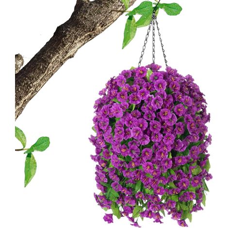 Fleurs Artificielles Suspensions Décoratives Imitation Réaliste 94 cm Fleurs Réalistes avec Crochet pour Maison, Jardin, Cour, Balcon, Terrasse, Porche, Mariage et Vacances de (1/5)