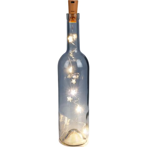 Flaschen-Lichterkette Weihnachten Winter Stern Korken Flaschenlicht LED warmweiß inkl. Batterie