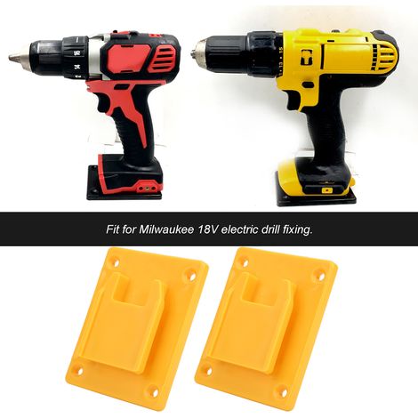 Vendus par lot de 2. Conviennent aux outils électriques Miwochi M18 18V/Dewei 20V, pour montage mural, sur étagère ou autres installations fixes. Jaune. (1/4)
