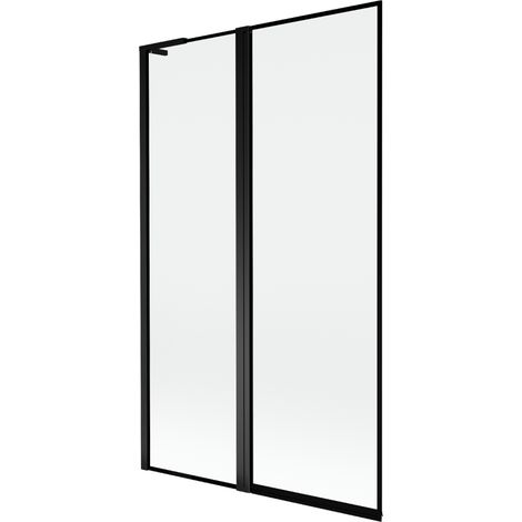Mexen Mist L paroi de baignoire 2 volets gauche 110 x 150 cm, cadre noir, noir - 8A9L-110-011-70-70-L