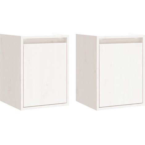 Maison Exclusive - Pensili 2 pz Bianc30x30x40 cm in Legno Massello di Pino