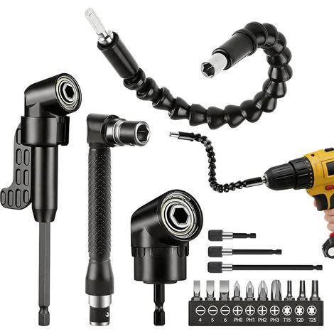 17-teiliges Winkelschraubendreher-Bit-Set, 105°-Winkelbits für Akkuschrauber, Winkeladapter mit flexibler Welle, Multifunktions-Schraubendreherbit (1/5)