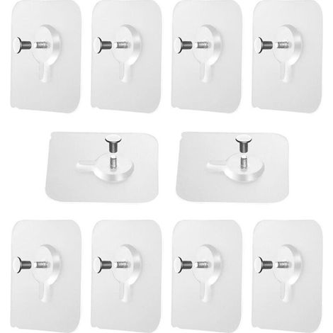 Klebenägel zum Aufhängen, 10 Stück, selbstklebende Bildaufhänger ohne Bohren, abnehmbare selbstklebende Schrauben, Haken, selbstklebende Rahmenbefestigungen für Wandrahmen, Bilder, Poster, Fotos, deko