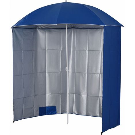Parasol Plage - Panneau Latéral Inclus - Polyester Déperlant UV - 2,2 x H 2,2 M - Pour Terrasse Jardin Camping (1/5)