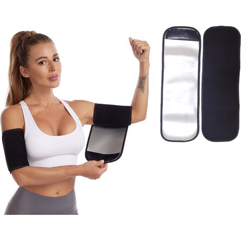 2 pièces Brassards de Sudation, Bandes Anti Transpiration pour Bras de Sauna, Bandes Amincissantes pour Bras Manchons d'entraînement de Bras Réglables Entraînement Sportif Homme et Femme (1/5)