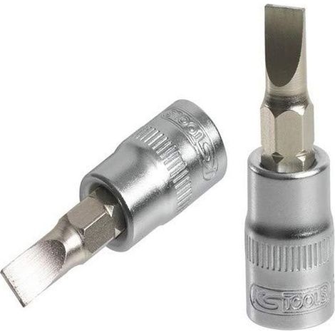 Douille tournevis Fente 1/4'', L.37 mm - 4 mm