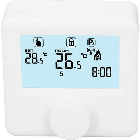 Thermostat programmable numérique avec écran LCD pour chaudière, blanc, 30-230 V CC (1/5)