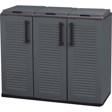 ARMADIO PATTUMIERA BASSO IN PLASTICA 3 SCOMPARTI DIMENSIONI 102X37XH 84 CM 300 LT