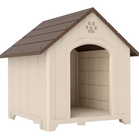 Caseta para perro de exterior 88 x 79 x 89 cm elevada con techo abatible y anclajes al suelo HOMVRA (1/5)